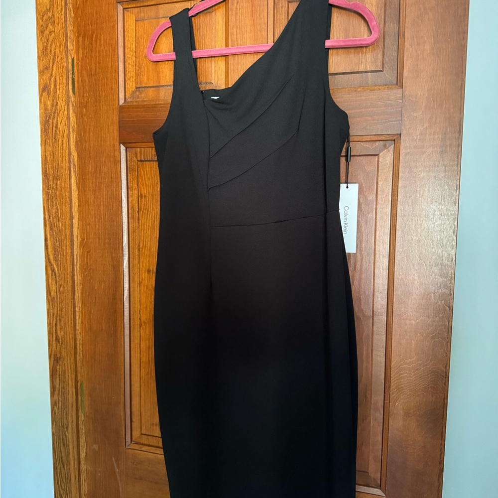 Calvin Klein One Shoulder Black Dress
